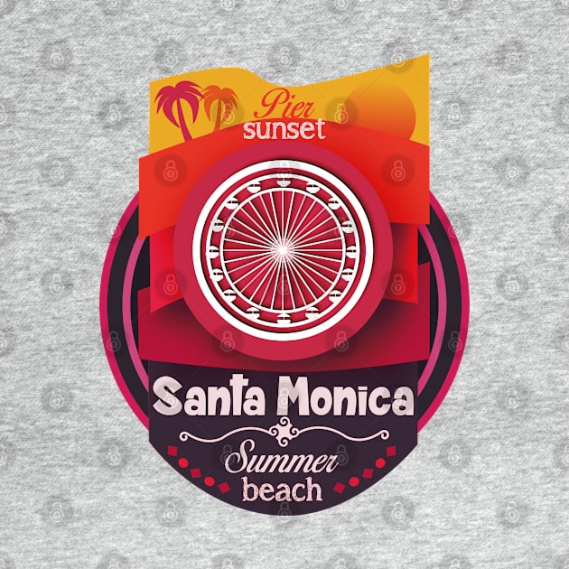 Sunset Pier - Santa Monica Pacific wheel (red sunset) by ArteriaMix